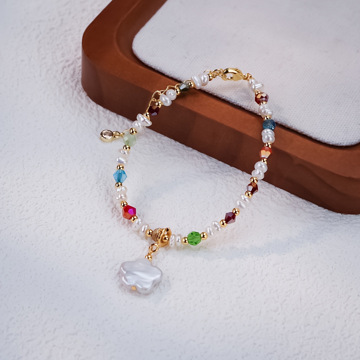 Women's Baroque Freshwater Pearls Bracelet with Zirconia Beads
